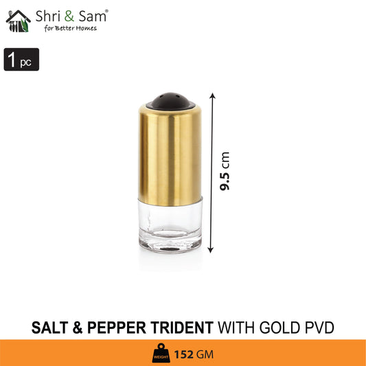 Stainless Steel Trident Gold Salt & Pepper
