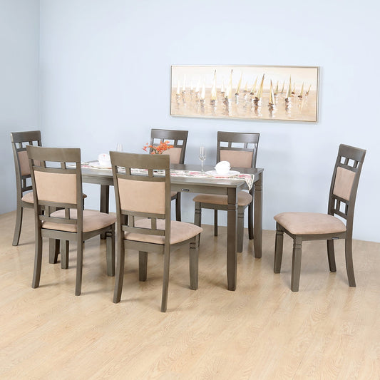 Nilkamal Stanfield 6 Seater Dining Set (Grey)