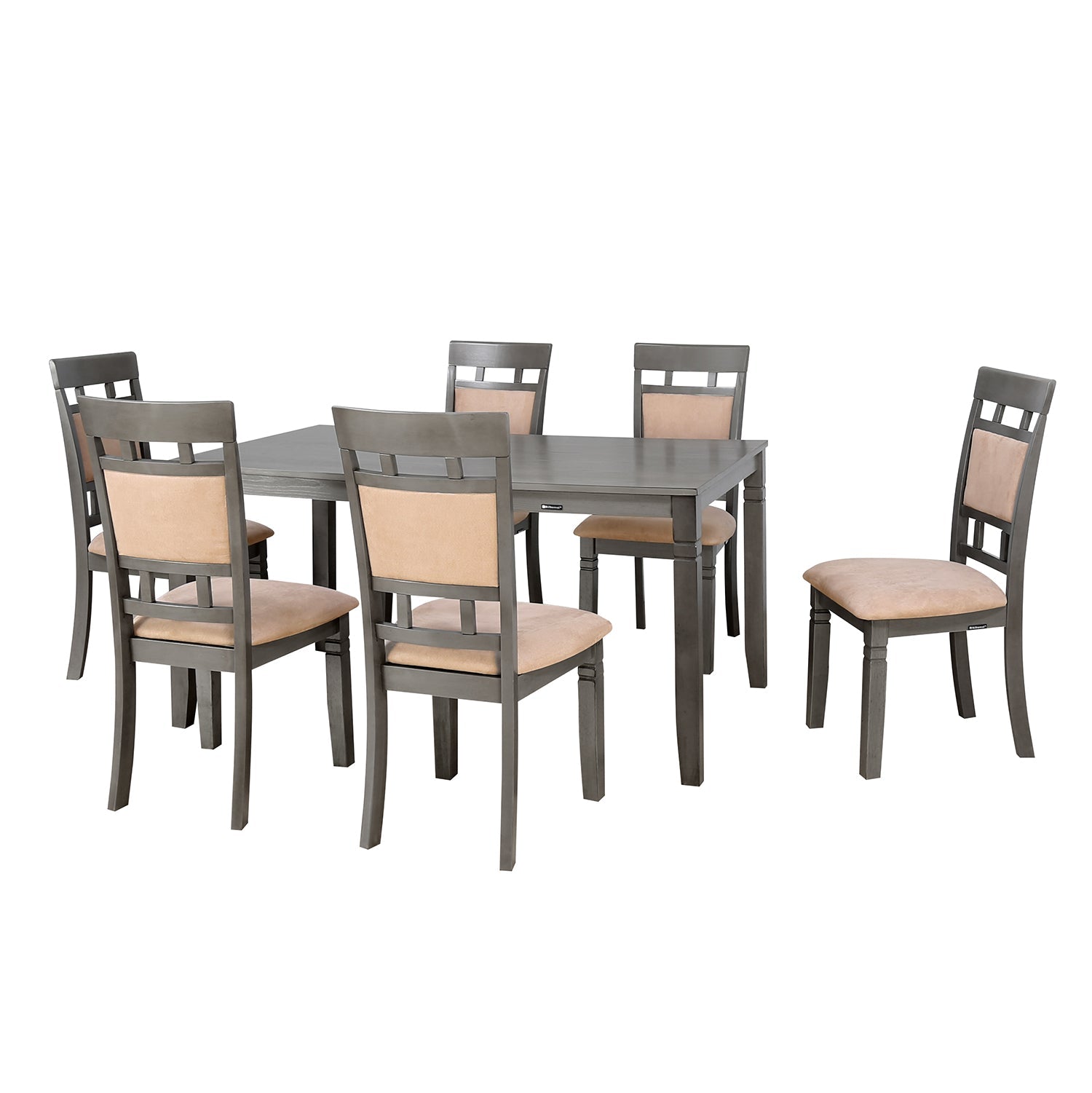 Nilkamal Stanfield 6 Seater Dining Set (Grey)
