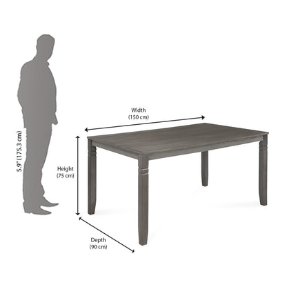 Nilkamal Stanfield 6 Seater Dining Set (Grey)