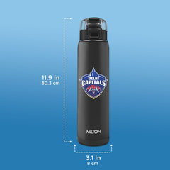 Sports Steel Edge UV Printing Thermoware Bottle With Twin Lid - Delhi Capitals (DC) - Milton