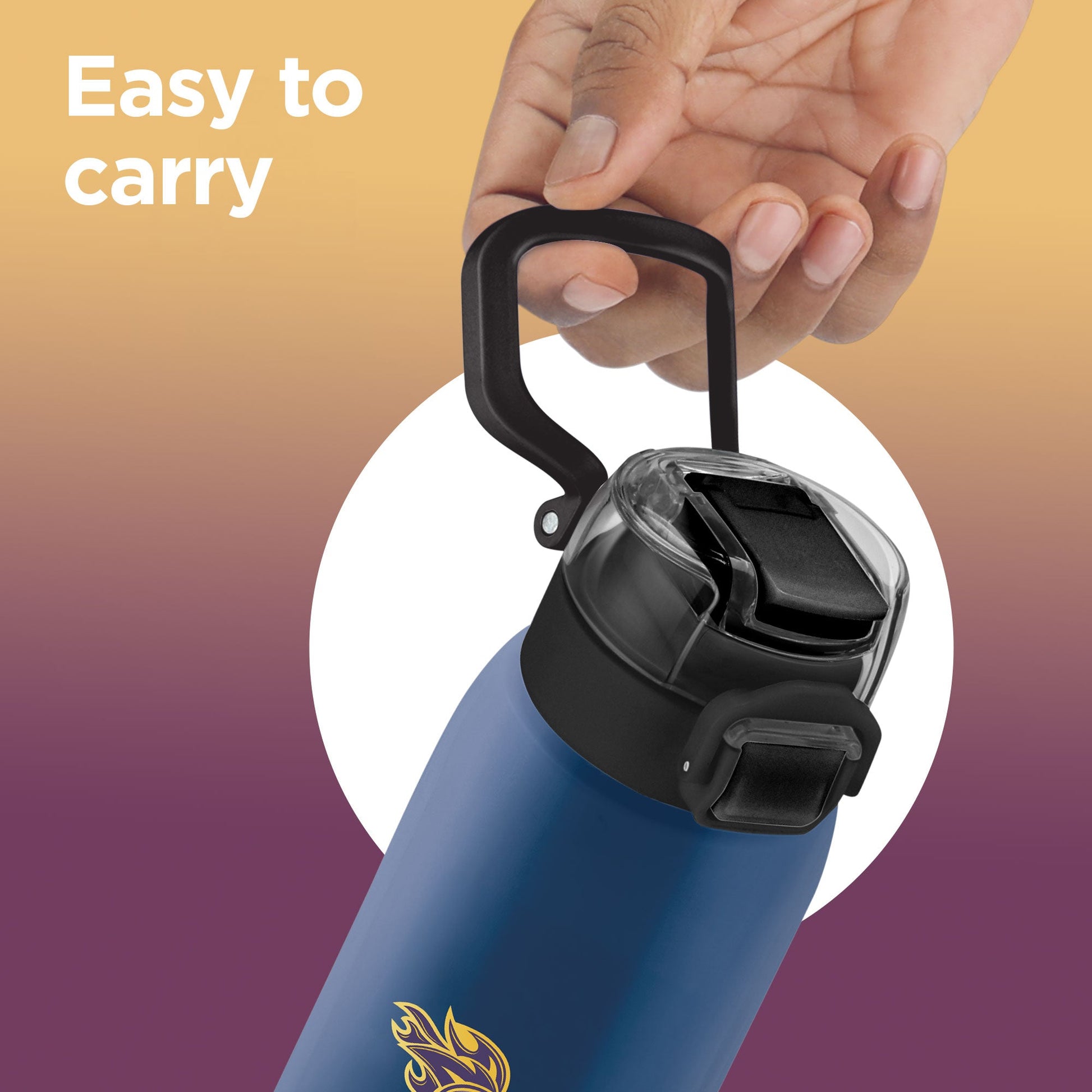 Sports Steel Edge UV Printing Thermoware Bottle With Twin Lid - Kolkata Knight Riders (KKR) - Milton