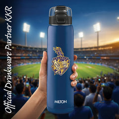 Sports Steel Edge UV Printing Thermoware Bottle With Twin Lid - Kolkata Knight Riders (KKR) - Milton