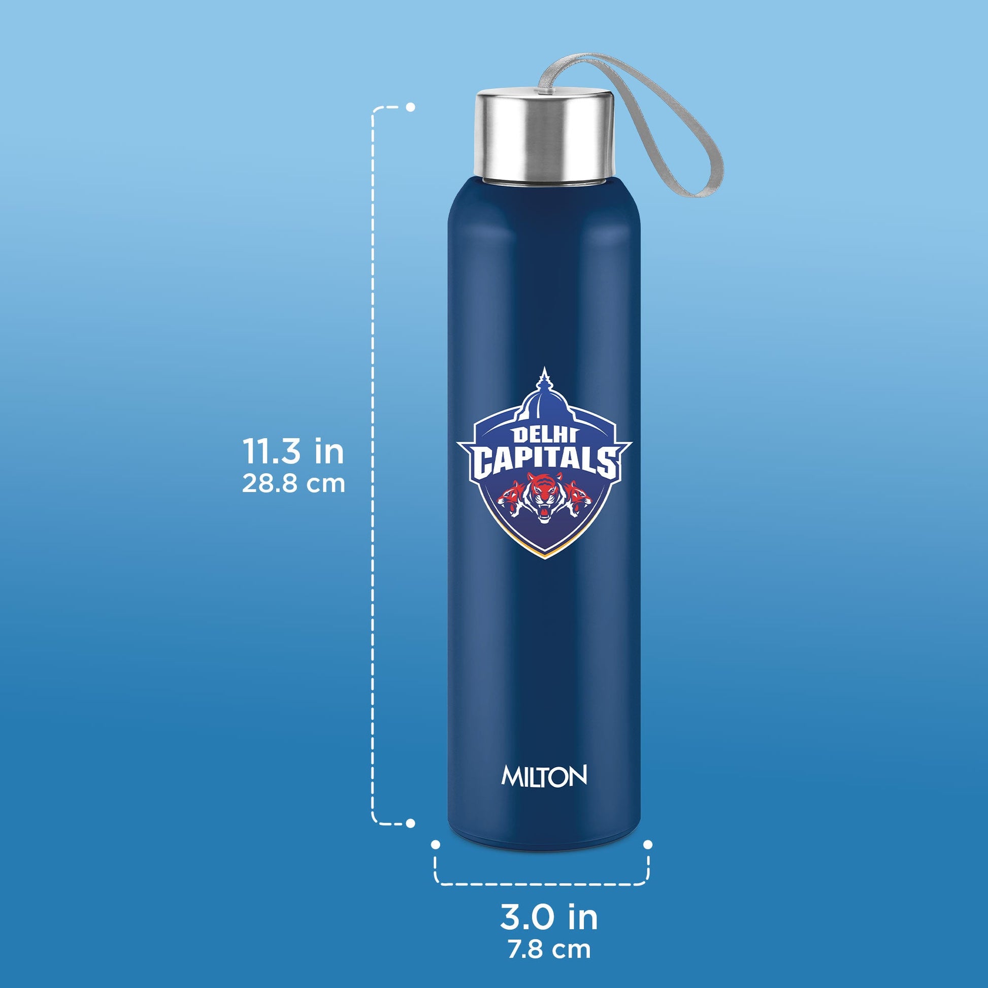 Sports Steel Halo UV Printing Water Bottle - Delhi Capitals (DC) - Milton