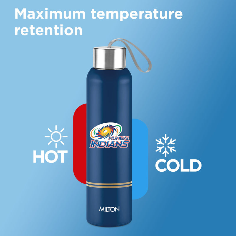 Sports Steel Halo UV Printing Water Bottle - Mumbai Indians (MI) - Milton