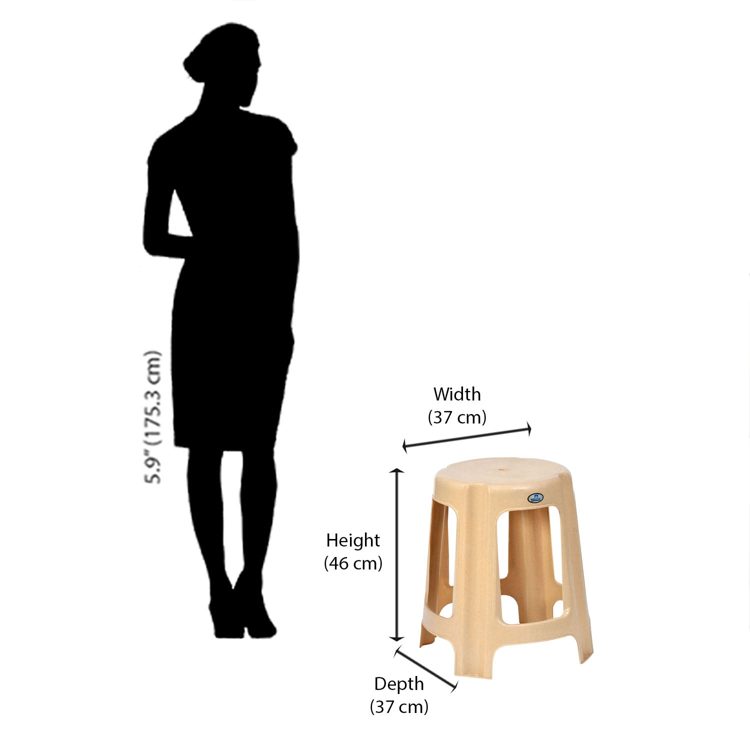 Nilkamal STL10 Plastic Stool