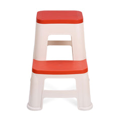 Nilkamal Step Stool 31 (Basket Beach /  Coral Red)