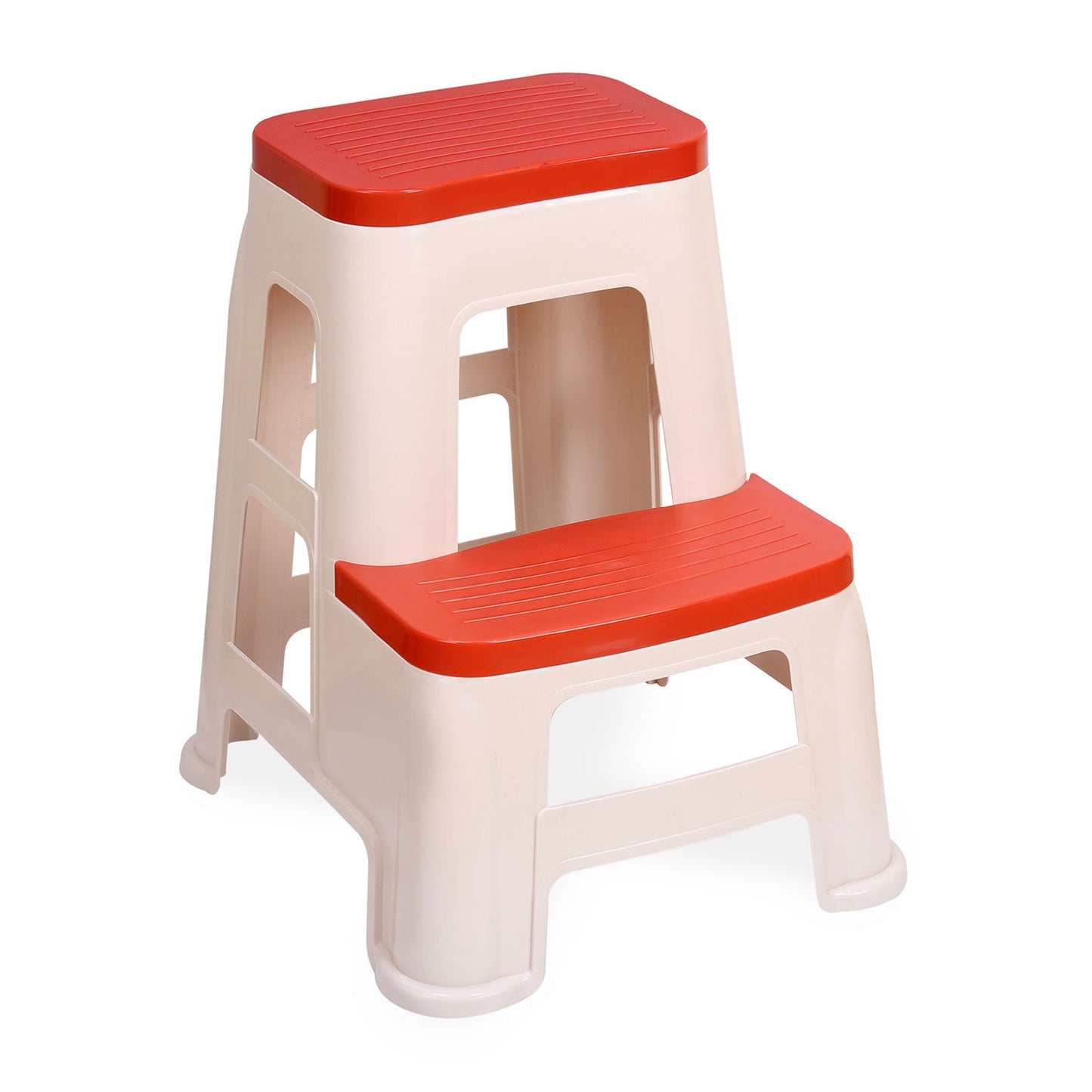 Nilkamal Step Stool 31 (Basket Beach /  Coral Red)