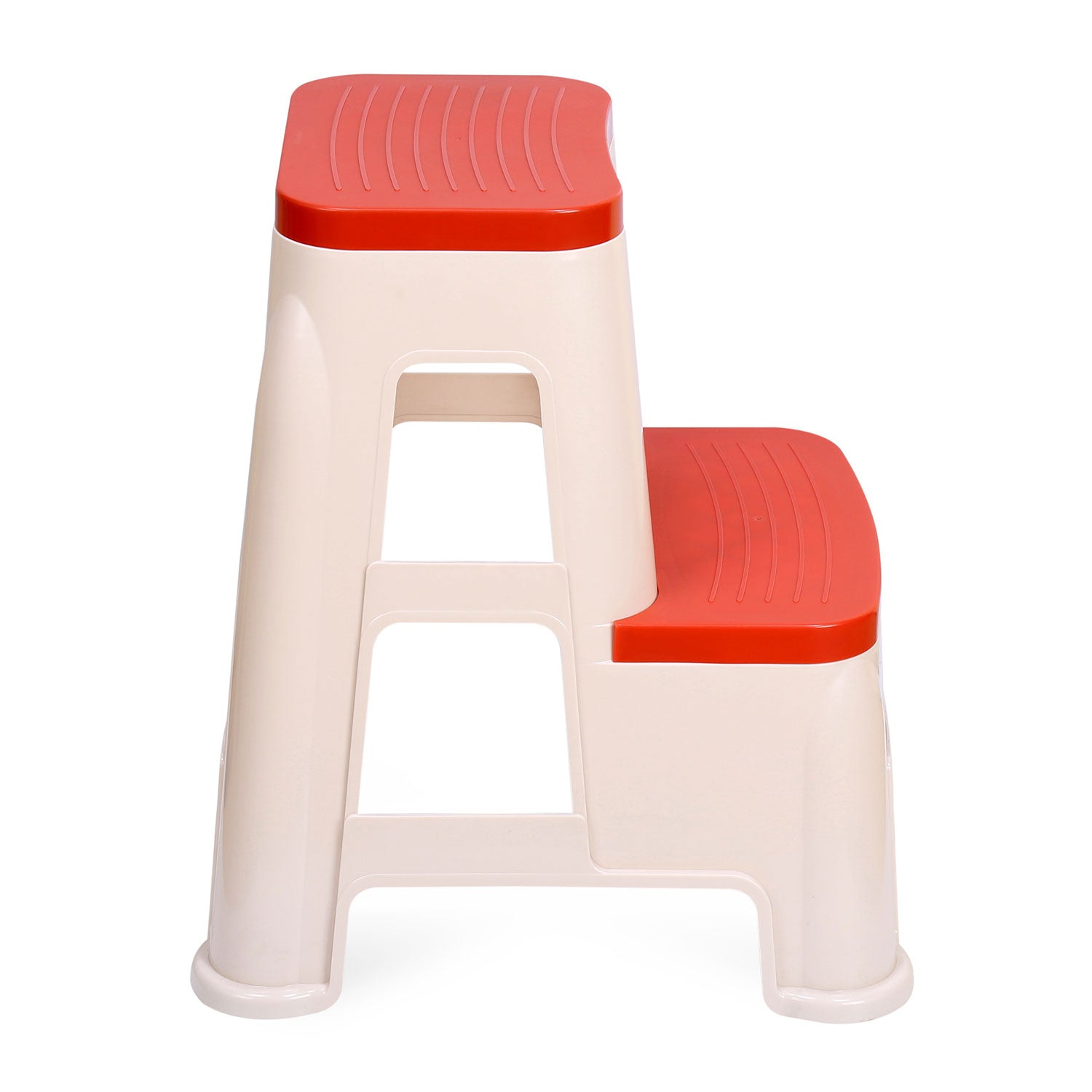 Nilkamal Step Stool 31 (Basket Beach /  Coral Red)