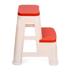 Nilkamal Step Stool 31 (Basket Beach /  Coral Red)