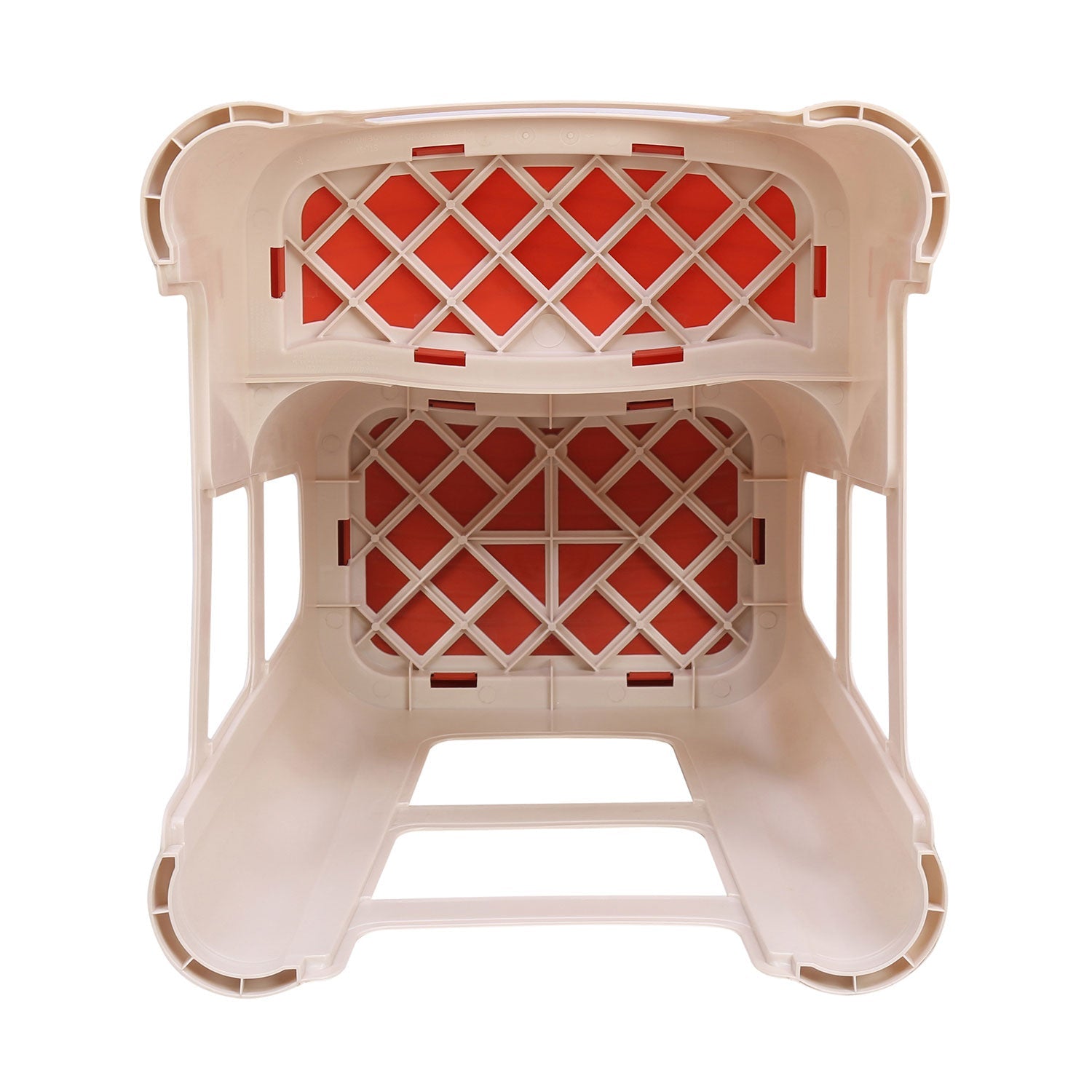 Nilkamal Step Stool 31 (Basket Beach /  Coral Red)