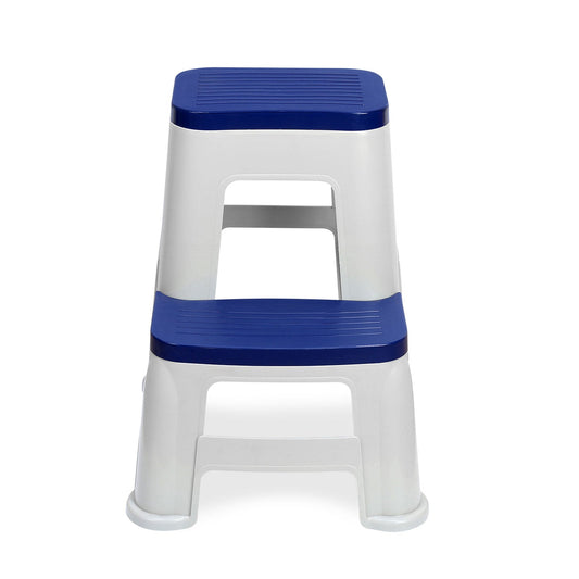 Nilkamal Step Stool 31 (Silk Grey /  Cobalt Blue)