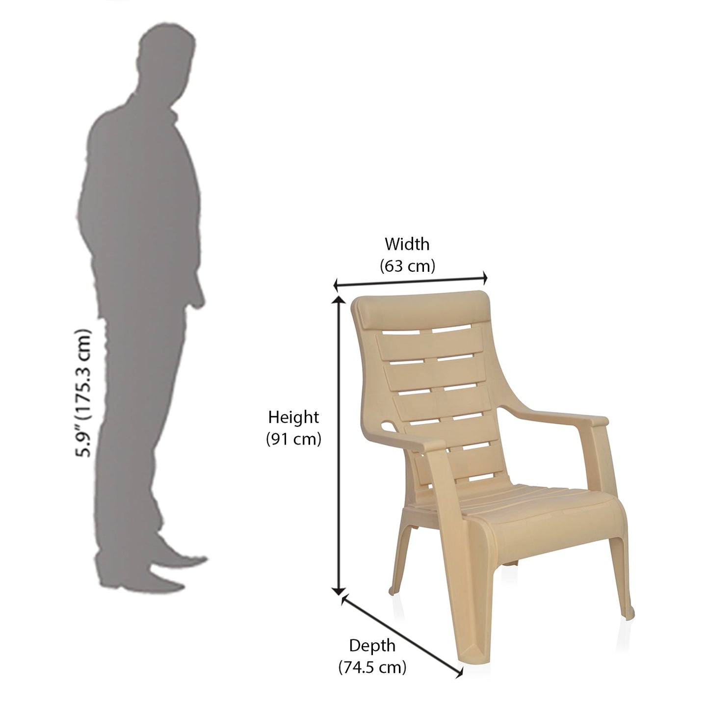 Nilkamal Sunday Plastic Arm Chair