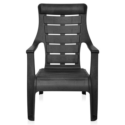 Nilkamal Sunday Plastic Arm Chair (Iron Black)