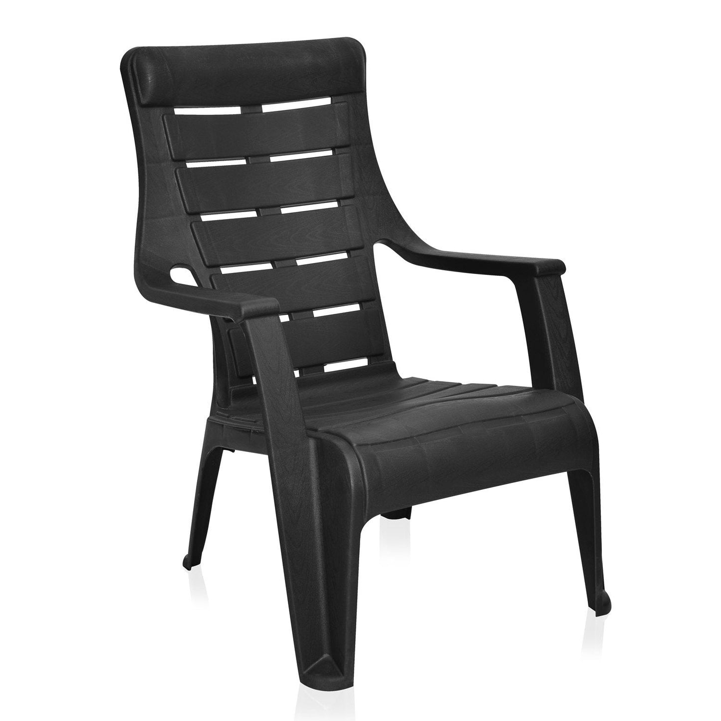 Nilkamal Sunday Plastic Arm Chair (Iron Black)