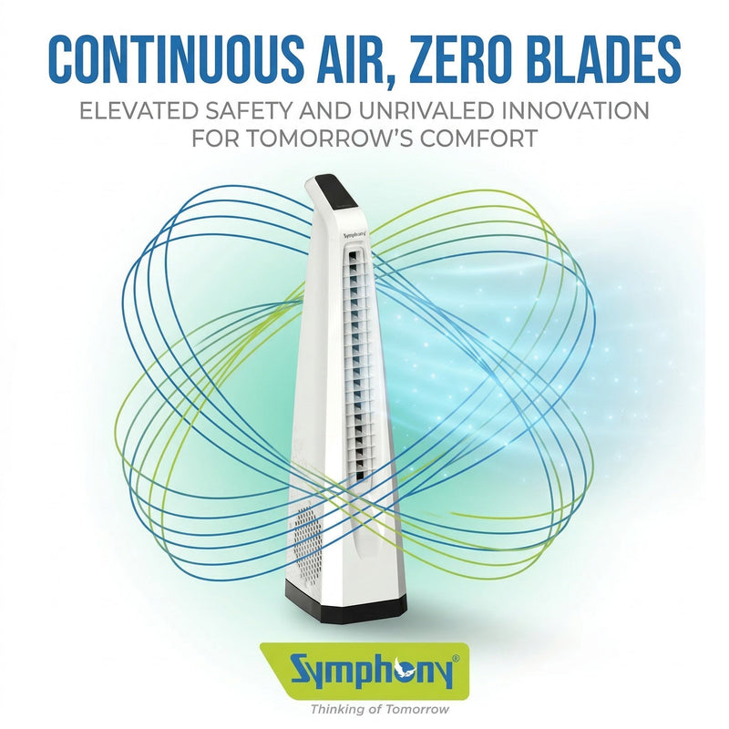 Surround-i Bladeless White | Tower Fan | Remote Control | Bladeless Turbo ThrowTM (BLTT) Technology