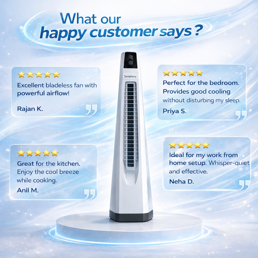 Surround JUNIOR | Tower Fan | Knob Control | Bladeless Turbo ThrowTM (BLTT) Technology
