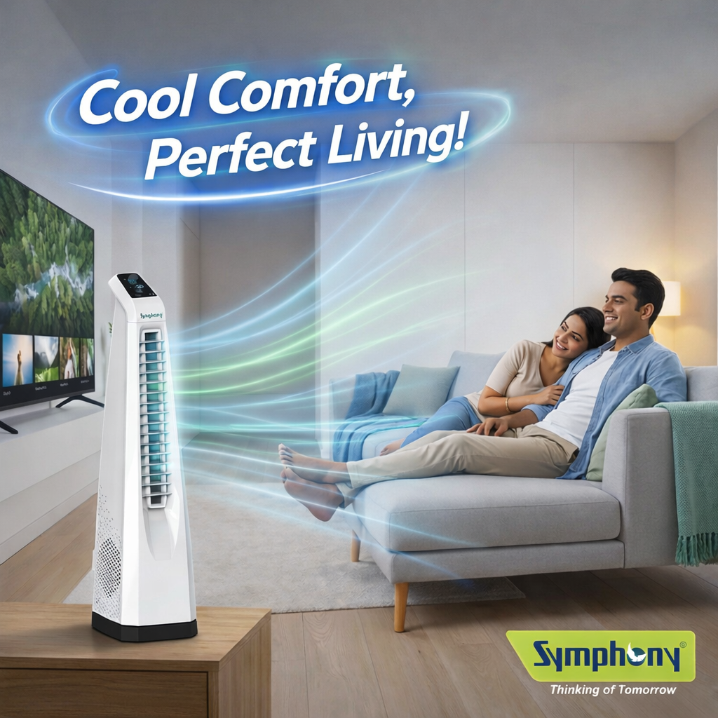 Surround JUNIOR | Tower Fan | Knob Control | Bladeless Turbo ThrowTM (BLTT) Technology