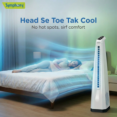 Surround White | Tower Fan | Knob Control | Bladeless Turbo ThrowTM (BLTT) Technology