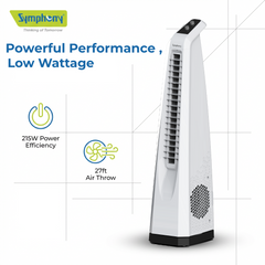 Surround Senior White Bladeless Tower Fan | Knob Control | Bladeless Turbo Throw (BLTT) Technology