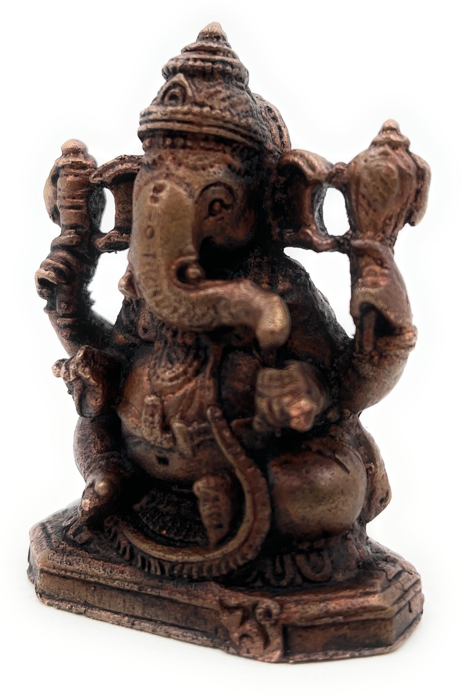 Handcrafted Copper Ganesha Idol, Lord Ganapati Vinayaka Murti for Home Temple, Pooja, Vastu & Spiritual Decor,Brown, 2.5 Inch, 1 Piece