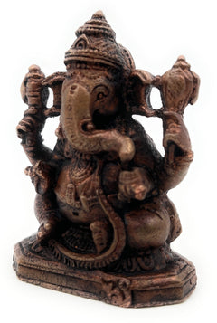 Handcrafted Copper Ganesha Idol, Lord Ganapati Vinayaka Murti for Home Temple, Pooja, Vastu & Spiritual Decor,Brown, 2.5 Inch, 1 Piece