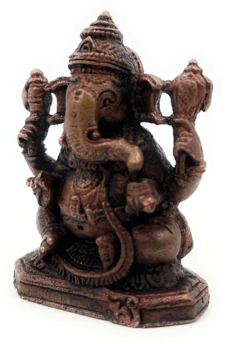Handcrafted Copper Ganesha Idol, Lord Ganapati Vinayaka Murti for Home Temple, Pooja, Vastu & Spiritual Decor,Brown, 2.5 Inch, 1 Piece