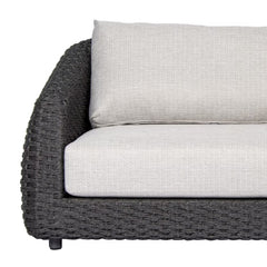 Deskoy Outdoor Garden Balcony Sofa Set 2 Seater, 2 Single seater and 1 Center Table Set, Braid & Rope (Black)