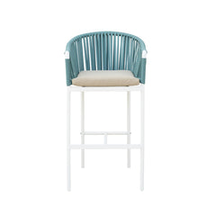 Hency Outdoor Patio Bar Chair 1 Chair for Balconey (Sky Blue) Braided & Rope