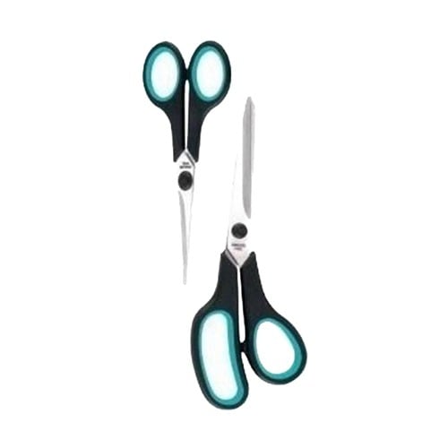 Multipurpose Scissors Set - (Set of 2) Stainless Steel Multicoloured Scissors at Different Sizes for Household,Home & Kitchen, Office, Art & Craft,Cloth Cutting (BL,Color May Vary)(8",5" Inch)