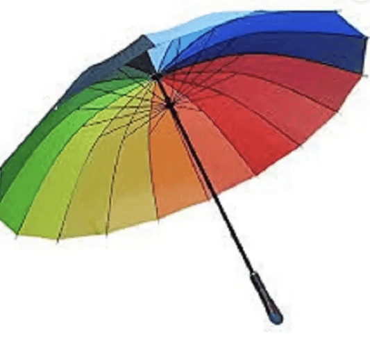Rainbow Umbrella Rain High Density Heavy Canopy for Resistant A2 Umbrella  (Multicolor)