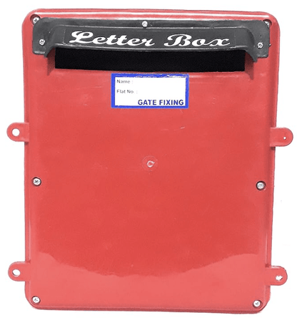 Plastic Fixing Opening Door at Back Type Letter Box for Home and Office Comes with Lock and Key, Red