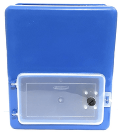 Plastic Door at Back Gate Fixing Type Milk Box for Home and Office with Lock and Key, Blue-2