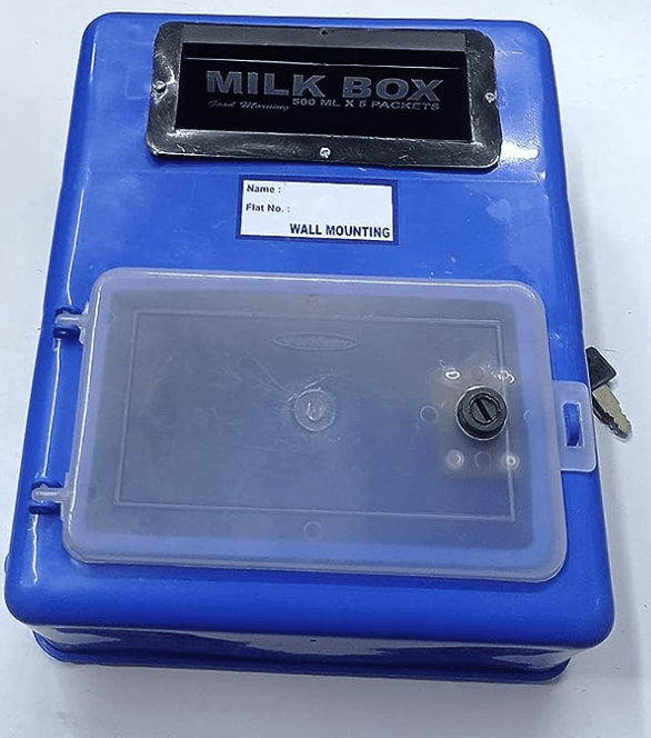 2 சாவிகள் (நீலம்) கொண்ட சுவரில் பொருத்தும் பால் பெட்டி 11 x 9 அங்குலம்-1