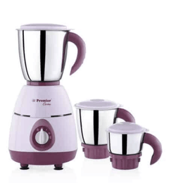 Premier Carina 500W Mixer Grinder - Pink | 3 Stainless Steel Multipurpose Jars | ABS Body | Overload safety feature | Heavy Duty Motor | 5 Years Motor Warranty | 1.5 Thickness Multifunctional Blade-1