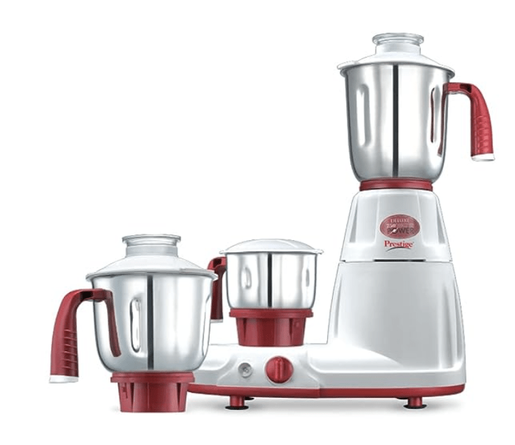 Prestige Deluxe LS 750-Watt Mixer Grinder (White and Red)
