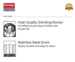 Prestige Vertical PVG Wet Grinder with Stainless Steel Drum (1.5 L)-2