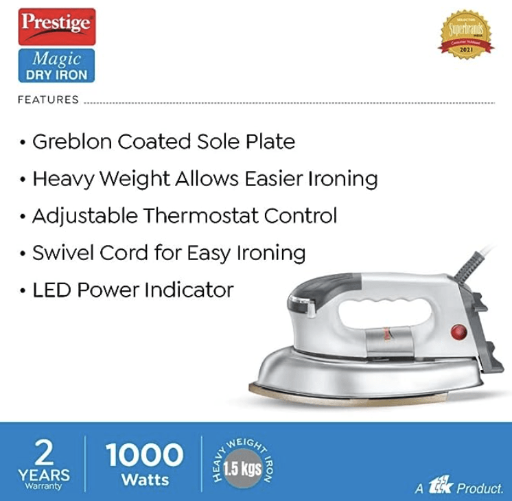 Prestige Magic Dry Iron – PDI 06, Silver