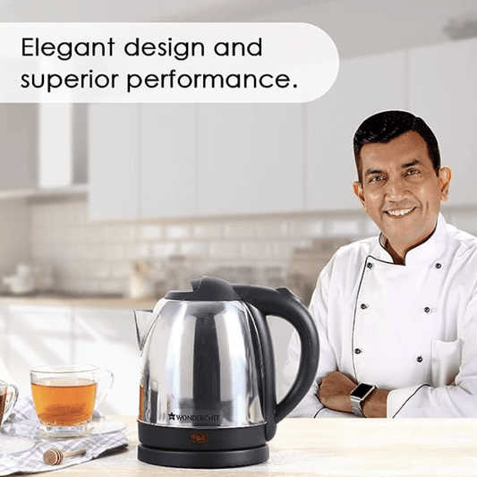 Wonderchef Prato 1.5-Litre Electric Kettle (Silver/Black)