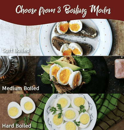 6 முட்டை வேட்டைக்காரர்களுடன் கூடிய வொண்டர்செஃப் கிரிம்சன் எட்ஜ் உடனடி மின்சார முட்டை பாய்லர்|3 கொதிக்கும் முறைகள், மென்மையான, நடுத்தர, கடினமான| சிவப்பு| 2 வருட உத்தரவாதம் 