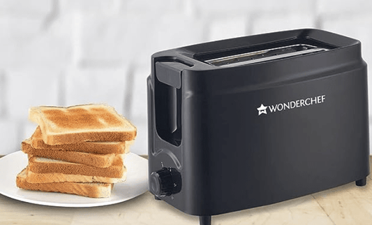 Wonderchef Acura Plus Pop-up Toaster for Kitchen|750 Watt| 2 Bread Slice Automatic Pop-up Electric Toaster| 7- Level Browning Controls|Wide Bread Slots| Auto Shut Off|Mid Cycle Cancel Feature| Removable Crumb Tray| Easy to Clean| Black| 2 Year Warranty