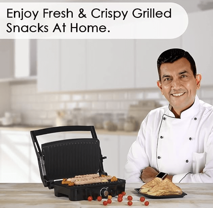 வொண்டர்செஃப் சஞ்சீவ் கபூர் தந்தூர் எலக்ட்ரிக் கிரில்லர் டோஸ்டர் சாண்ட்விச் மேக்கர் 3 இன் 1 அப்ளையன்ஸ் 1500 வாட் 180 டிகிரி கிரில்லிங் அதிகப்படியான எண்ணெய் நெகிழ்வு கீல்களை அகற்ற சரிசெய்யக்கூடிய சாய்வு பல அடுக்கு மணலுக்கானது