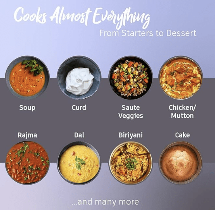 7-இன்-1 செயல்பாடுகள் கொண்ட வொண்டர்செஃப் நியூட்ரி-பாட் எலக்ட்ரிக் பிரஷர் குக்கர், 3L, அலுமினியம், கருப்பு, வெளிப்புற மூடி