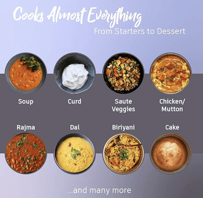 7-இன்-1 செயல்பாடுகள் கொண்ட வொண்டர்செஃப் நியூட்ரி-பாட் எலக்ட்ரிக் பிரஷர் குக்கர், 3L, அலுமினியம், கருப்பு, வெளிப்புற மூடி