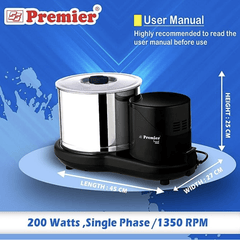 Premier Smart Wet Grinder 2 Ltr 230V PG-512-2