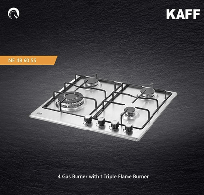 KAFF Stainless Steel 4 Burner Hob - NE4B 60 SS