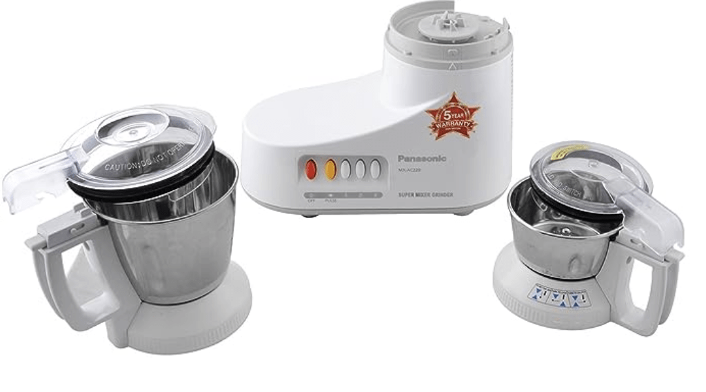 பானாசோனிக் MX-AC220-H 550-வாட் 2-ஜார் சூப்பர் மிக்சர் கிரைண்டர் (சாம்பல்) 