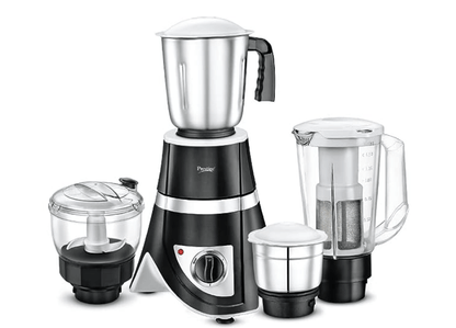 Prestige 750 Watts GEN-Z All Purpose Juicer Mixer Grinder with 4 Jars (1500 ml, 1500 ml, 500 ml)|Kneading,Chopping,Juicer,Grinder Jars|2 years warranty|(Black)