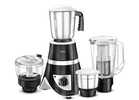 Prestige 750 Watts GEN-Z All Purpose Juicer Mixer Grinder with 4 Jars (1500 ml, 1500 ml, 500 ml)|Kneading,Chopping,Juicer,Grinder Jars|2 years warranty|(Black)