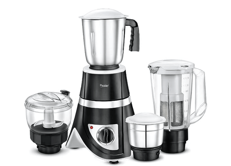 Prestige 750 Watts GEN-Z All Purpose Juicer Mixer Grinder with 4 Jars (1500 ml, 1500 ml, 500 ml)|Kneading,Chopping,Juicer,Grinder Jars|2 years warranty|(Black)-1